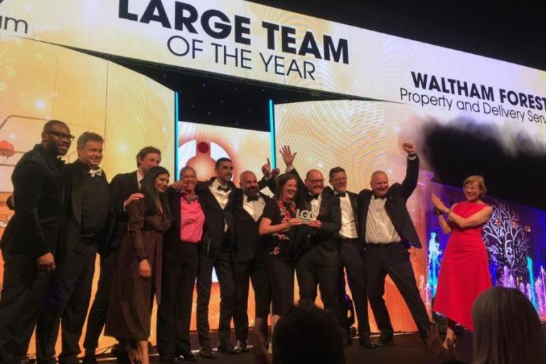 Property and Delivery Team on stage receiving their trophy at the LGC awards in June 2023
