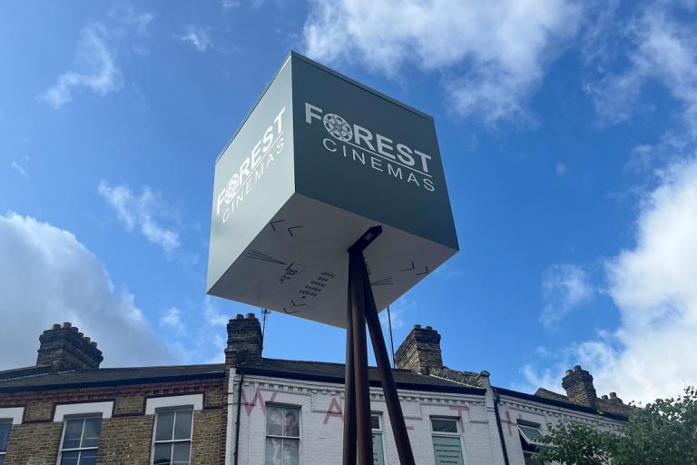 Photo of the sign for Forest Cinema